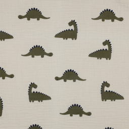 Tissu double gaze - Dinosaurs natural