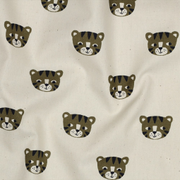 Tissu popeline - Tigers natural