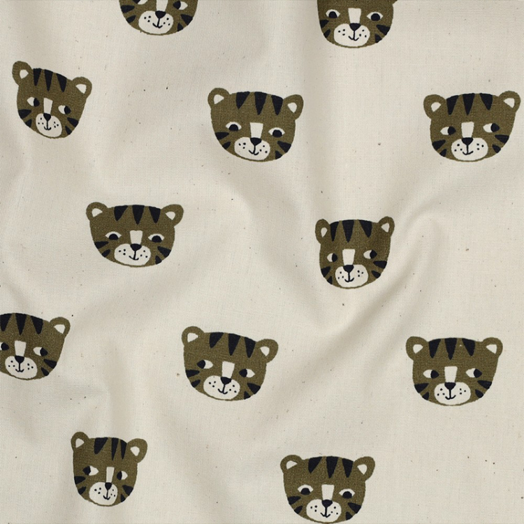 Tissu popeline - Tigers natural