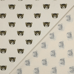 Tissu popeline - Tigers natural