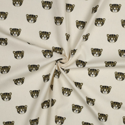 Tissu popeline - Tigers natural