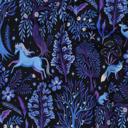 Tissu sweat french terry - Forest animals marine