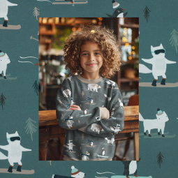 Tissu sweat french terry - Winter animals