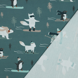 Tissu sweat french terry - Winter animals