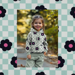 Tissu soft sweat - Flowers green