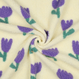 Tissu sherpa - Tulipes violettes