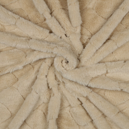 Tissu Fausse fourrure - Abstrait écru