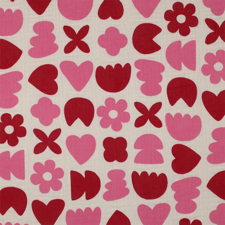 Tissu double gaze - Natural love