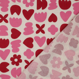 Tissu double gaze - Natural love