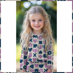 Tissu double gaze - Natural love petrol