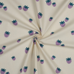 Tissu popeline - Natural berries petrol