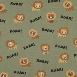 Tissu jersey - Lion kaki