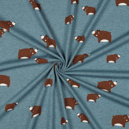Tissu jersey - Ours bleu