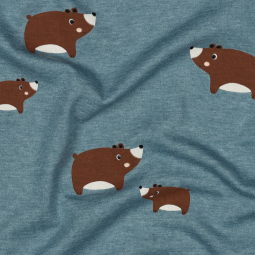 Tissu jersey - Ours bleu