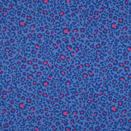 Tissu jersey côtelé - animal skin cobalt