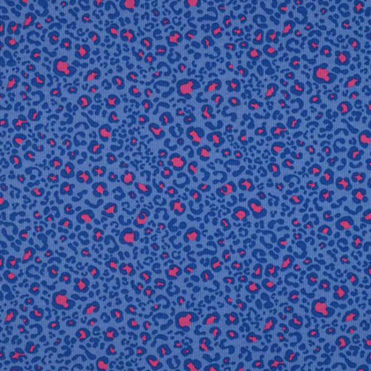 Tissu jersey côtelé - animal skin cobalt