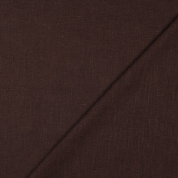 Tissu lin coton - Marron foncé