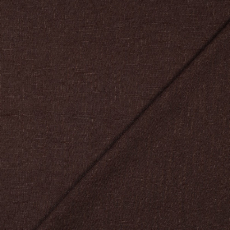 Tissu lin coton - Marron foncé