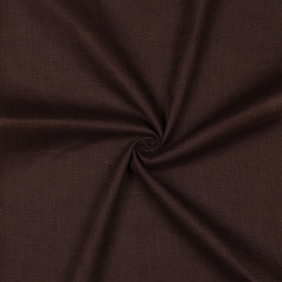 Tissu lin coton - Marron foncé
