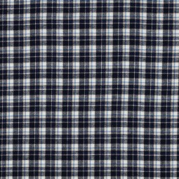Tissu flanelle - Petits carreaux bleu marine