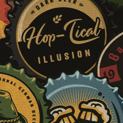 Tissu bachette - Bouteilles noirs fond naturel