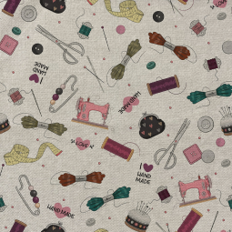 Tissu bachette - Accessoires de couture fond naturel