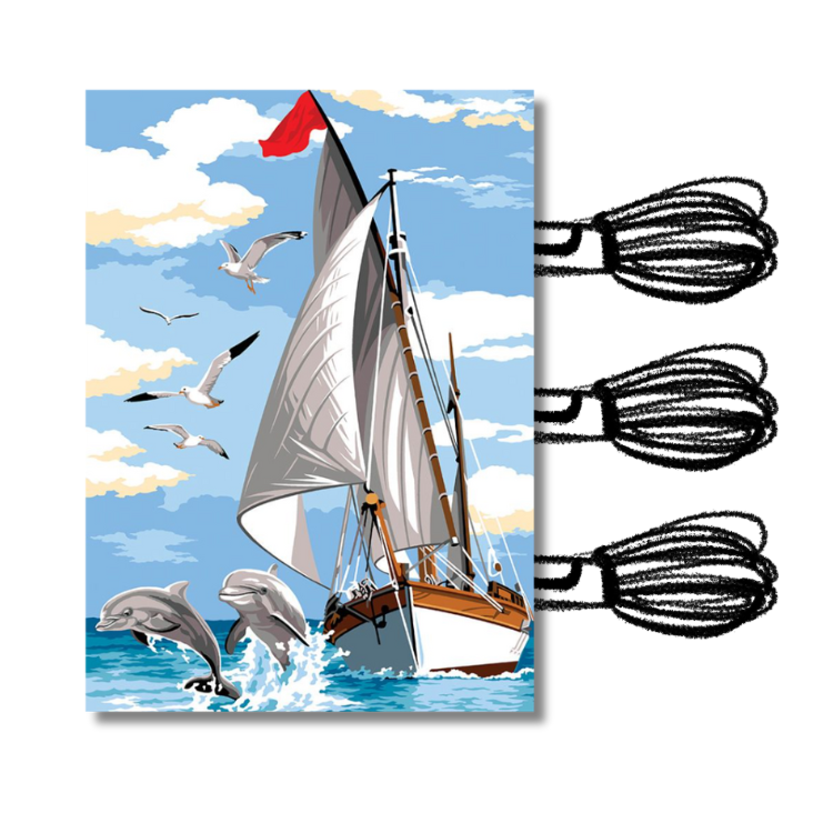 Kit de canevas Seg de Paris - Voile et nageoire