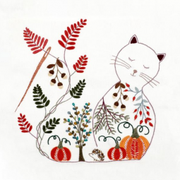 Kit de broderie - Le chat en automne