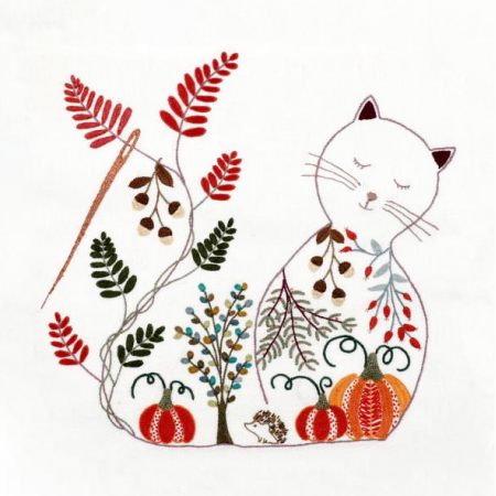 Kit de broderie - Le chat en automne