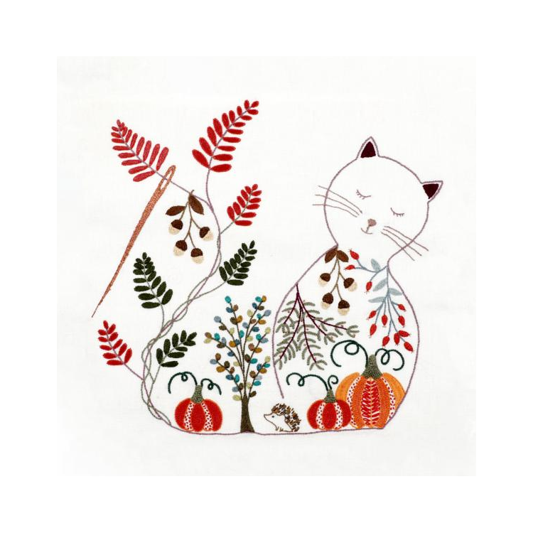 Kit de broderie - Le chat en automne
