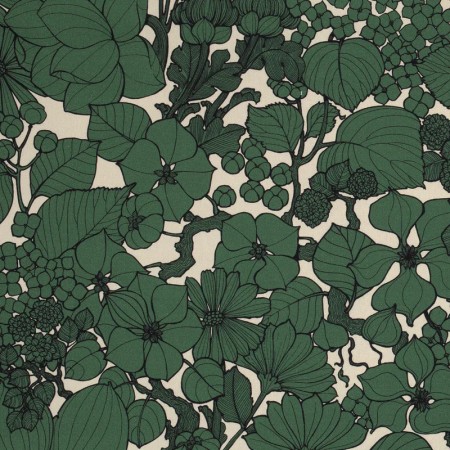 Tissu d'ameublement Olivier Thevenon - Suzie vert fond vanille