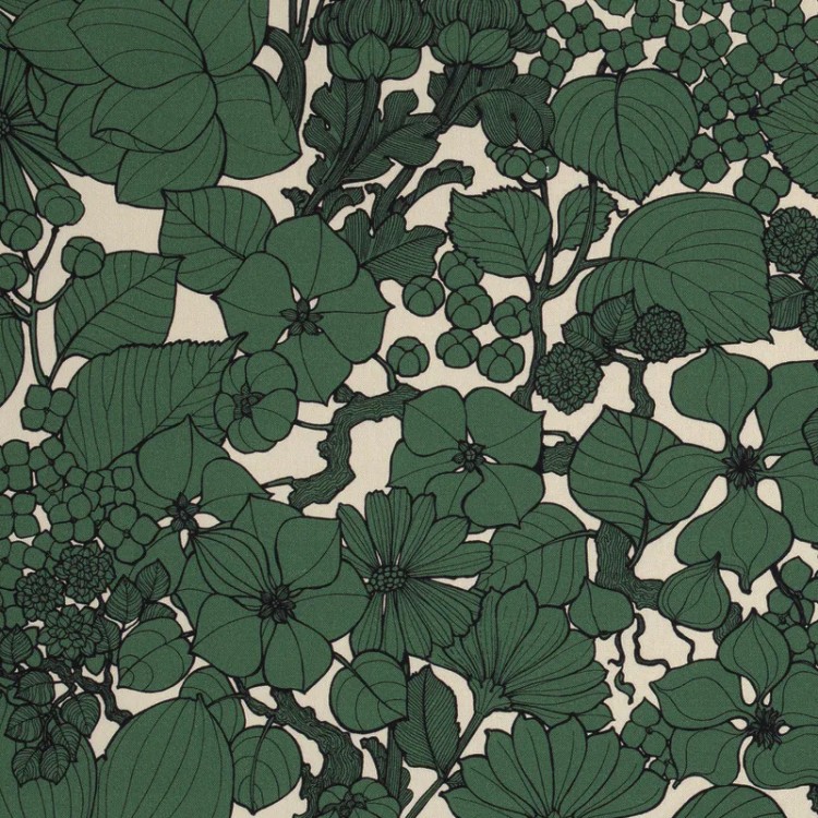 Tissu d'ameublement Olivier Thevenon - Suzie vert fond vanille