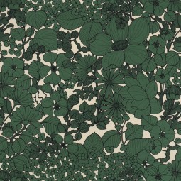 Tissu d'ameublement Olivier Thevenon - Suzie vert fond vanille