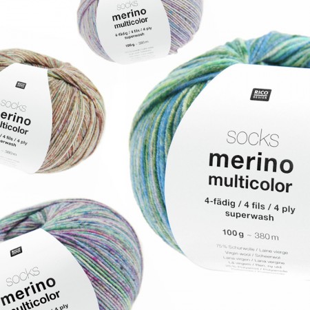 Socks merino multicolor de Rico Design