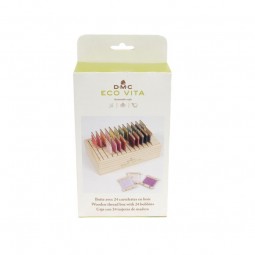 Boite de rangement avec cartelettes en bois DMC