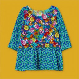 Tissu Odile Bailloeul - Jersey Saga bleu