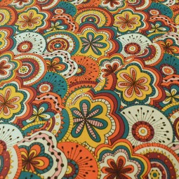 Tissu coton - Chimère multicolore