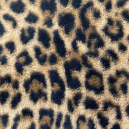 Tissu fausse fourrure - Léopard caramel et noir