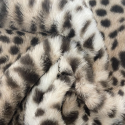 Tissu fausse fourrure - Guepard galet et marron