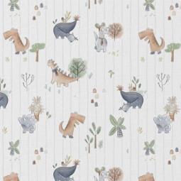 Tissu coton - Ceradino blanc et vert