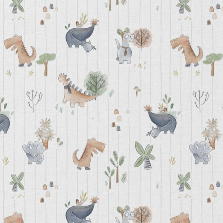 Tissu coton - Ceradino blanc et vert