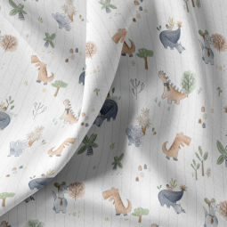 Tissu coton - Ceradino blanc et vert