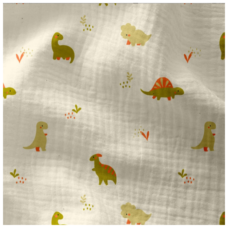 Tissu double gaze - Didi écru et orange