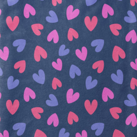 Tissu polaire doudou double face - Amiri marine et rose