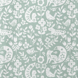 Tissu polaire doudou double face - Bulou vert et blanc