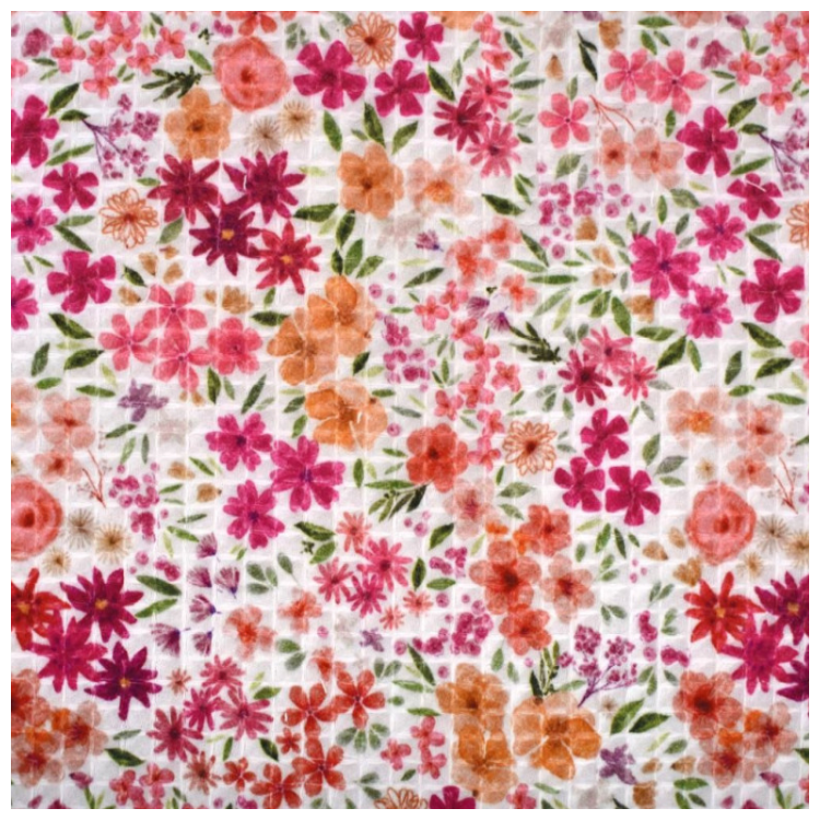 Tissu nid d'abeille - Romane blanc et rose