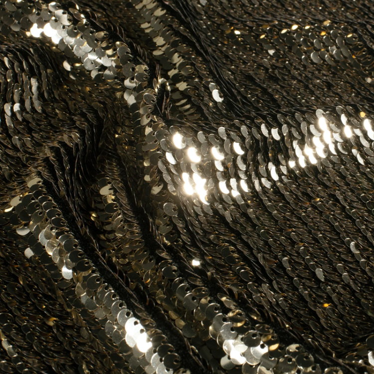 Tissu velours pailletté doré