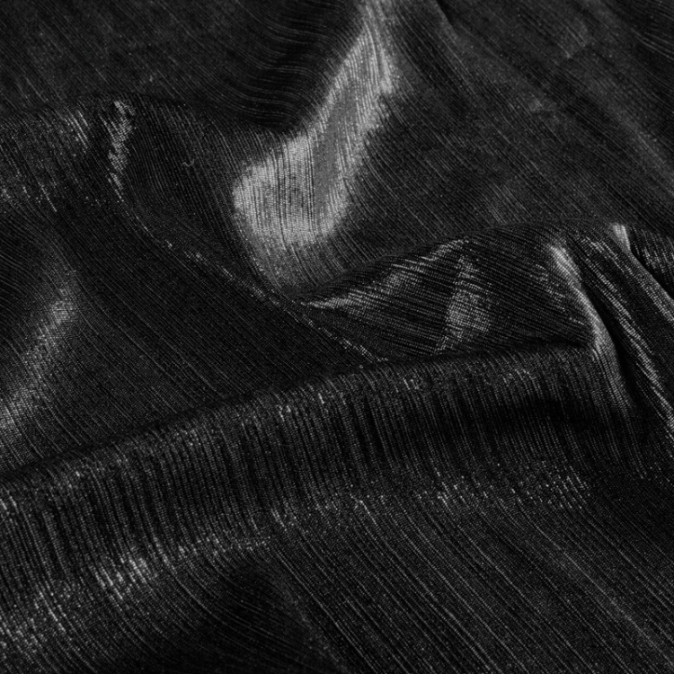 Tissu plissé foil noir