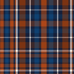 Tissu flanelle - Carreaux marron et bleu