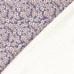 Tissu jersey velours - Fleurs pourpre